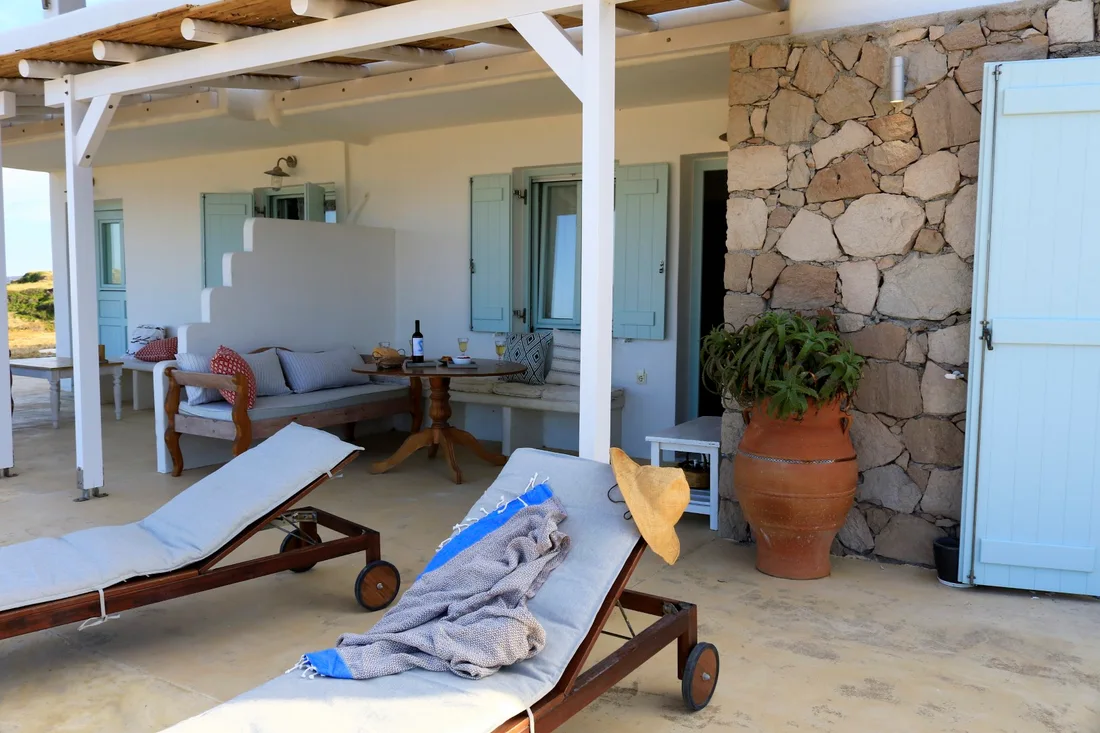 Sea Blue &mdash; Two bedrooms, with the Aegean just outside.