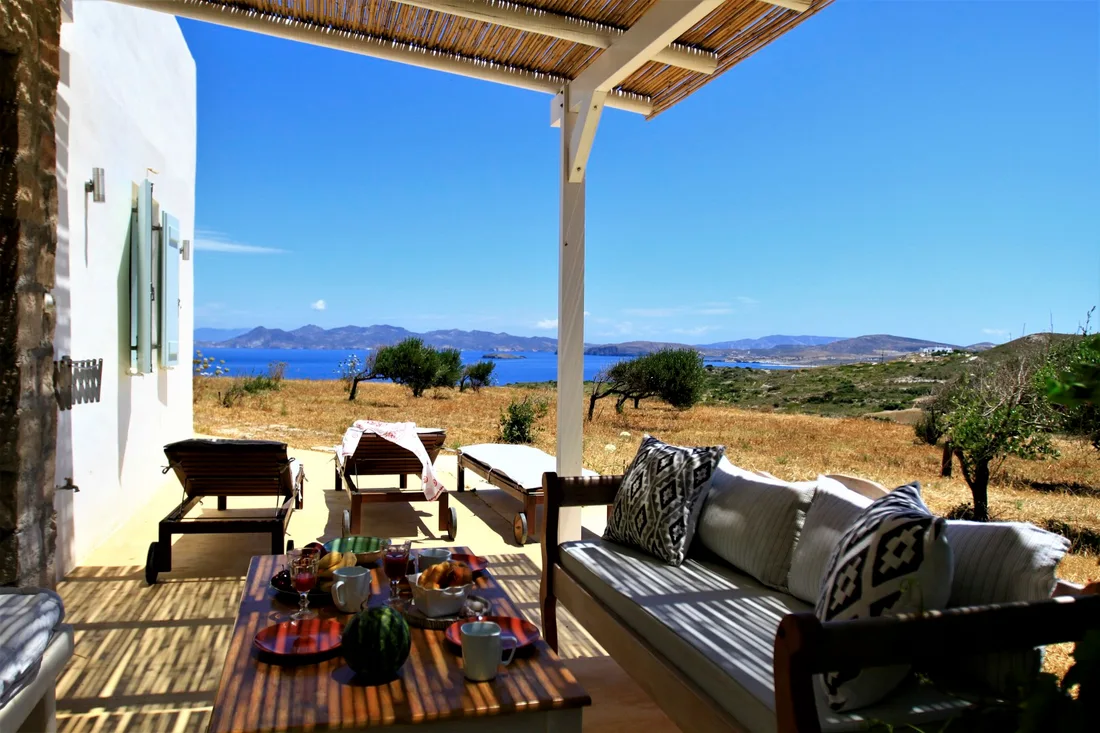 The Olive Tree &mdash; Lunch in the shade of the pergola.