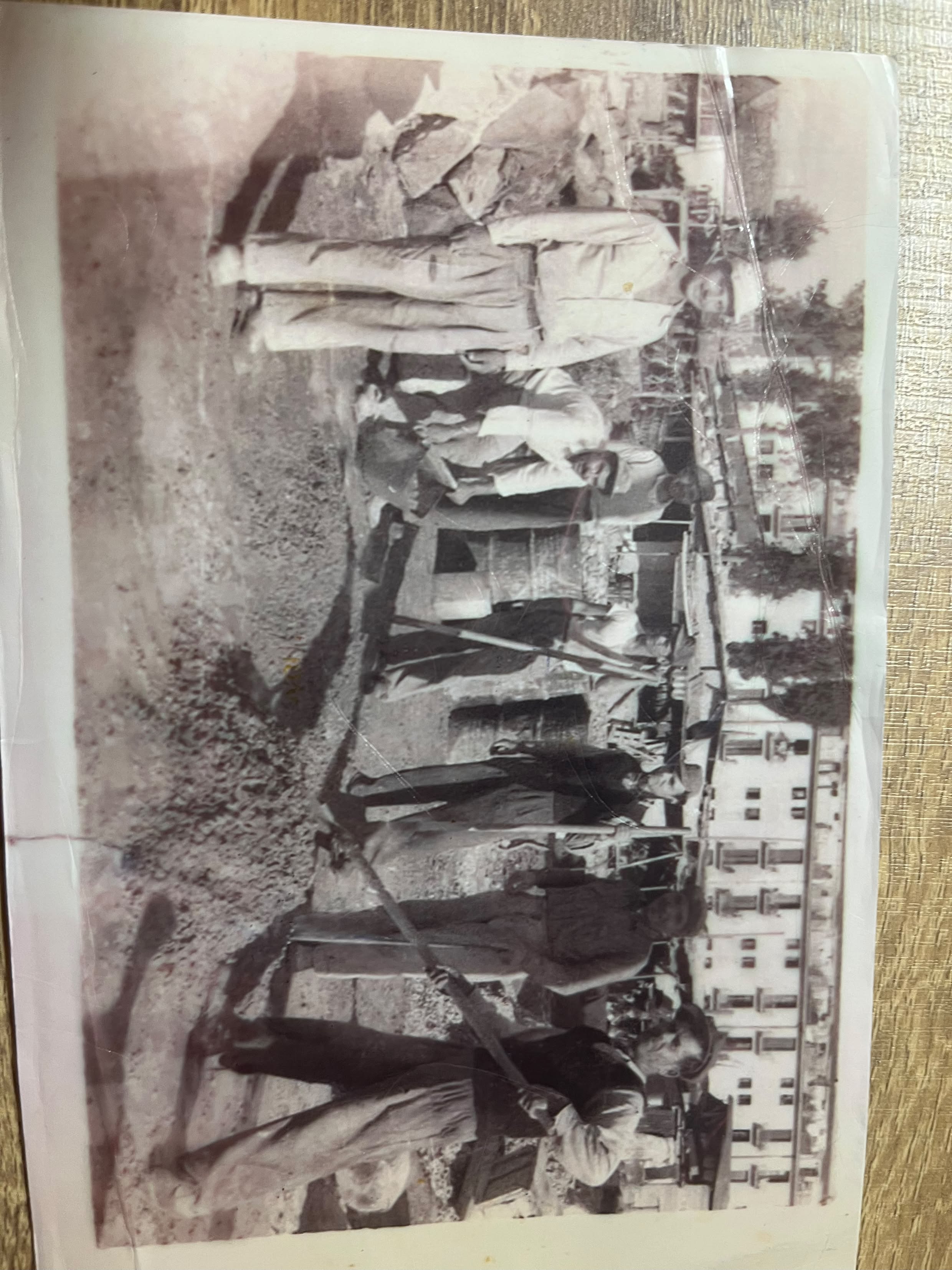 At the building site · family archive