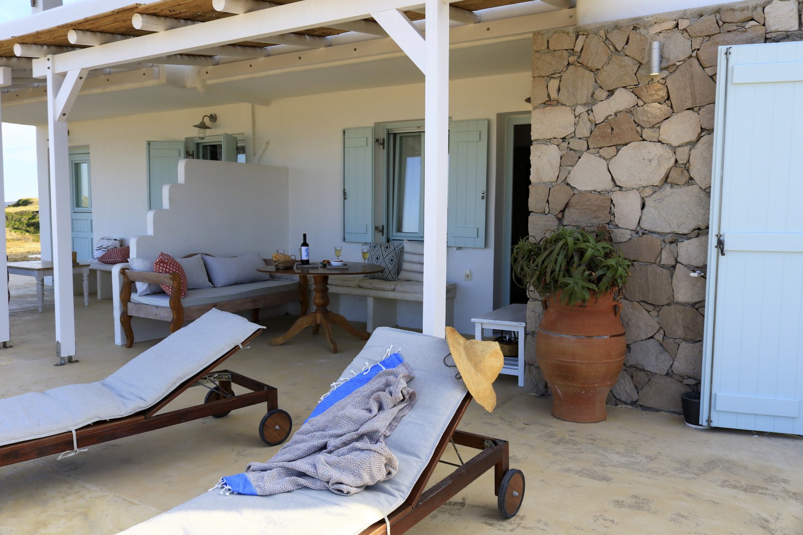 Sea Blue · Terrace beneath the pergola